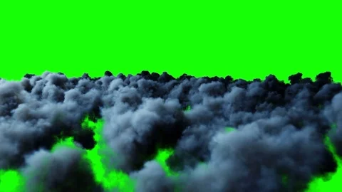 Flight over the clouds. Realistic 4k animation. Green screen. Stock-Footage 76033029