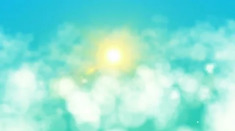 Flight over clouds to sun seamless loop - 4K UHD Ultra HD Video stock 43189041