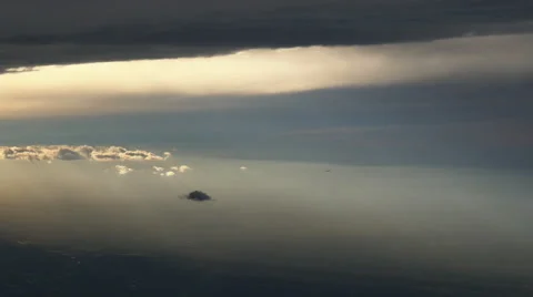 Flight over clouds at sunset Stock Footage 48594501