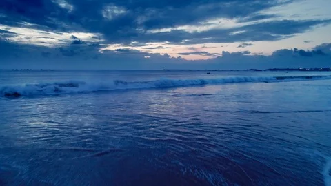 Flight over the coastal waves of the ocean 3 Stock Footage 121307490