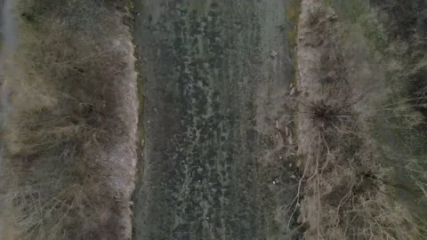 Flight over cold river in austria Video stock 152988206