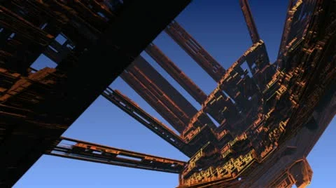 Flight over complex architecture n1424C Stock Footage 21822176