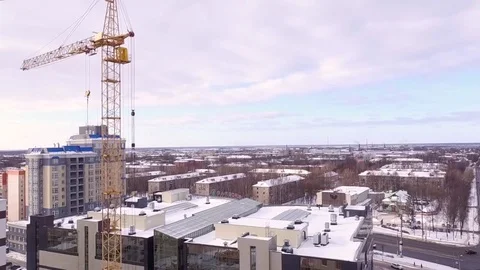 Flight over the construction site Stock Footage 72665906