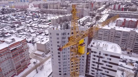 Flight over the construction site Stock Footage 72665929