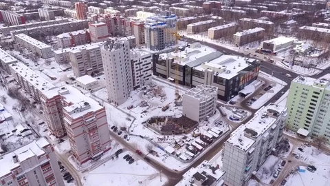 Flight over the construction site Stock Footage 72665996