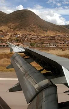 Flight over cusco, andes, peru Stock Photos