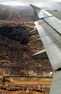 Flight over cusco, andes, peru Stock Photos