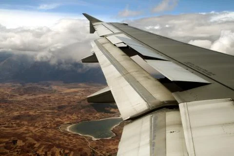 Flight over cusco, andes, peru Stock Photos