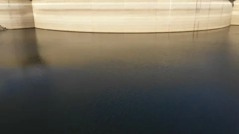 Flight over a dam in Germany. Stockbeeldmateriaal 153657801