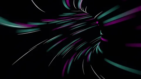 Flight over dark space. Cyberspace wormhole sci fi space travel. Seamless loop Stock Footage 96264819