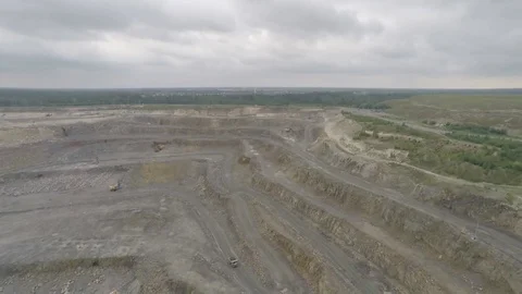 Flight over a deep crater.  Stock Footage 75042698