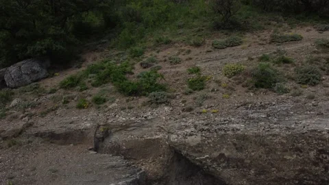 Flight over the Demerdzhi mountain range and the ghost valley. Stock-Footage 155451924