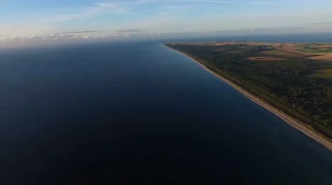 Flight over Denmark in summer Stock Footage 67555437