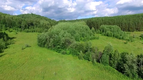 Flight over the dense forest of the South Urals. Stock Footage 138132383