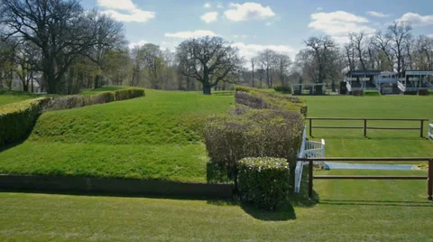Flight over derby parkour Stock Footage 34854821