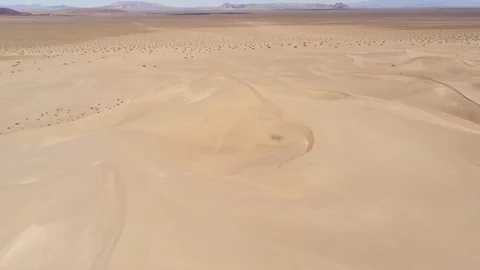 Flight over a desert with beautiful sand dunes Stock Footage 106938876