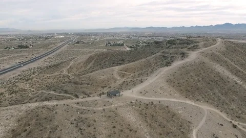 Flight over desert Stock Footage 72351490