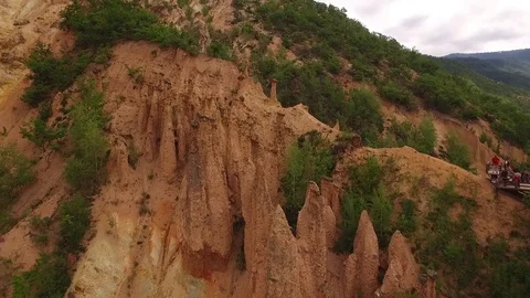 Flight over Devil's Town, Djavolja varos Stock Footage 72745885