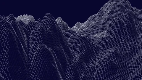 Flight over the digital mountain landscape. Stock Footage 77934860