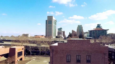 Flight over downtown Stock Footage 35728014