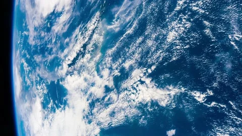 Flight over the earth's surface, made from a space station. 3d rendering Stock Footage 161696561