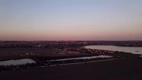 Flight Over the Estuary at Sunset. Healing Mud. Satellite View Vídeos de archivo 134470873