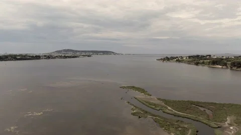 Flight over the Etang de Thau, in Poussan, in Occitanie, France Stock Footage 196867373