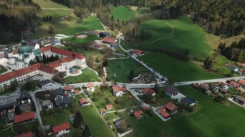 Flight over Ettal Abbey Stock-Footage 255634296