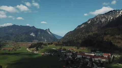 Flight over Ettal Abbey Stock Footage 255634323