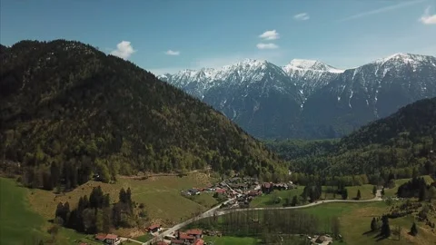 Flight over Ettal Valley Stock Footage 255634352