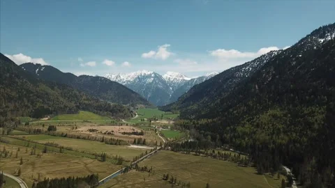 Flight over Ettaler Weidmoos Stock-Footage 255634379
