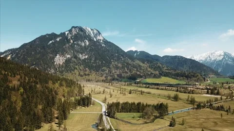 Flight over Ettaler Weidmoos Stock-Footage 255634384