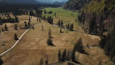 Flight over Ettaler Weidmoos Stock-Footage 255634407