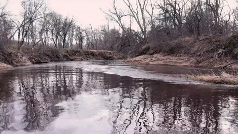 Flight over fast river Stock Footage 269405311