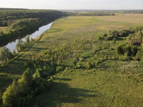 Flight over the feild.Nature Stock Footage 100192413