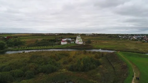 Flight over the field Stock Footage 81214571