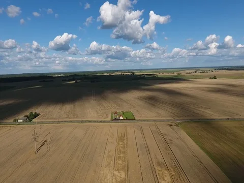 Flight over a field of wheat  Stock Footage 70348519