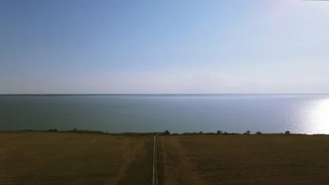 Flight Over a Field with Wheat. Ukrainian Village Video stock 133968733