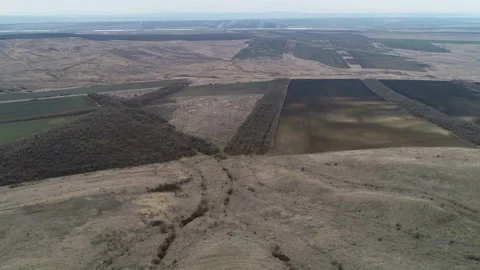 Flight over the fields in autumn Video stock 153437559