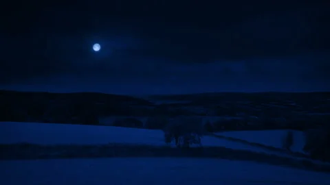Flight Over Fields In Rural Landscape At Night Stock Footage 277993828