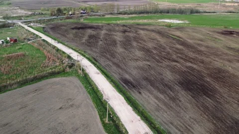 Flight over the fields in the suburbs of St. Petersburg 75 Stock Footage 136059827
