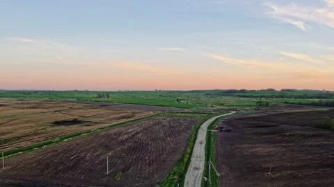 Flight over the fields in the suburbs of St. Petersburg 67 Stock Footage 136060276