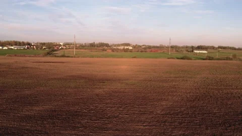 Flight over the fields in the suburbs of St. Petersburg 80 Stock Footage 136060995