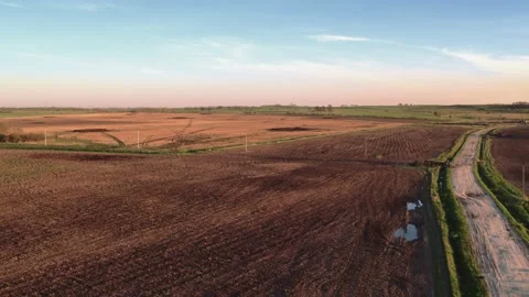 Flight over the fields in the suburbs of St. Petersburg 85 Stock Footage 136061242