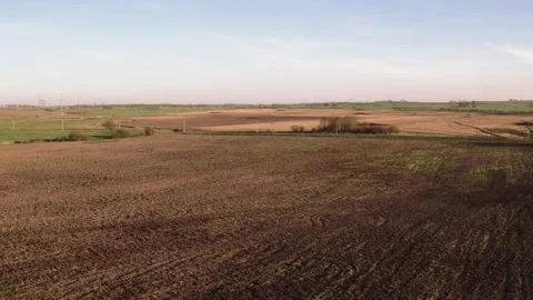 Flight over the fields in the suburbs of St. Petersburg 70 Stock Footage 136061598