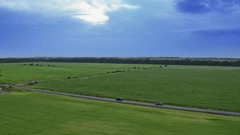 Flight over the fields in the suburbs of St. Petersburg 14 Video stock 136062363