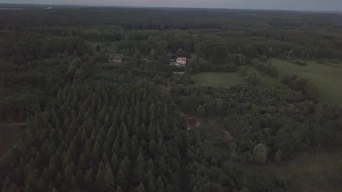 Flight over forest and building Stock Footage 91756162