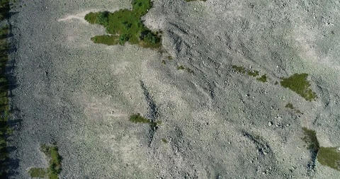 Flight over forest and mountains in the early morning at sunrise in Lapland Stock Footage 119374476