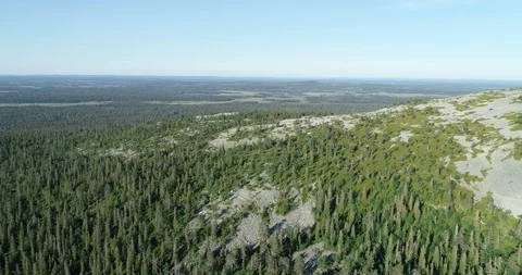 Flight over forest and mountains in the early morning Stock Footage 119375105