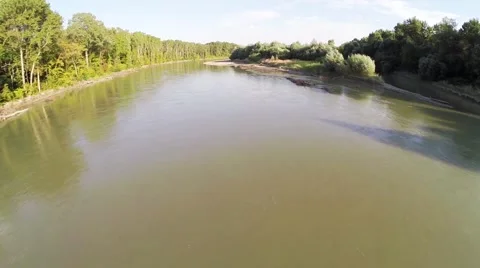 Flight over forest, field and river 9 库存影片 69054246
